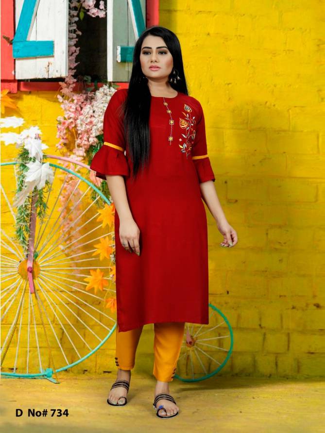 Man Mohini 1 Fancy Ethnic Wear Rayon Designer Kurti With Bottom Collection